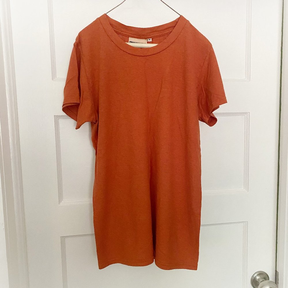 Jungmaven Hemp/Cotton Shirt, size small - burnt  orange